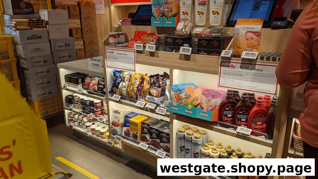 An interior view of RedMan by Phoon Huat, showcasing shelves stocked with baking ingredients, chocolates, and confectionery.
