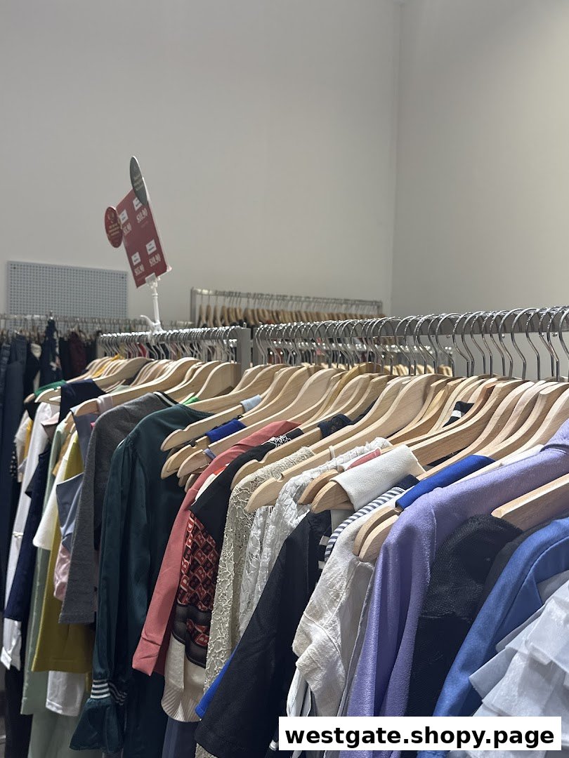 Rows of pre-loved clothing on hangers inside the REFASH Westgate store.