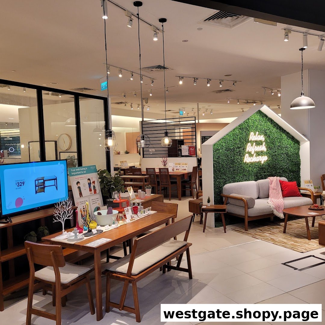 An interior view of Scanteak Signature, showcasing various wooden furniture sets and home decor in a modern showroom.