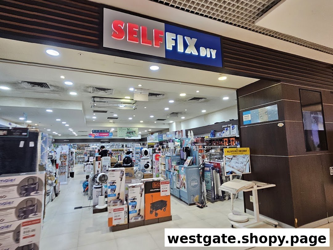 The bright entrance of Selffix DIY Westgate, showcasing a wide array of home improvement and hardware products.