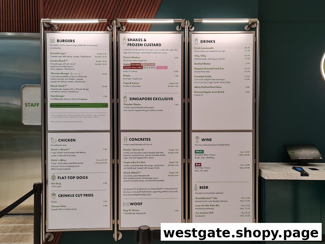 A comprehensive view of Shake Shack's menu boards, showcasing burgers, shakes, drinks, and more.