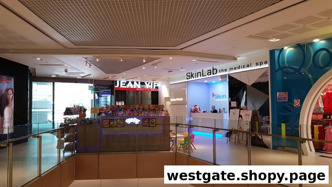 View of SkinLab The Medical Spa and Jean Yip Beauty & Slimming storefronts inside a shopping mall.