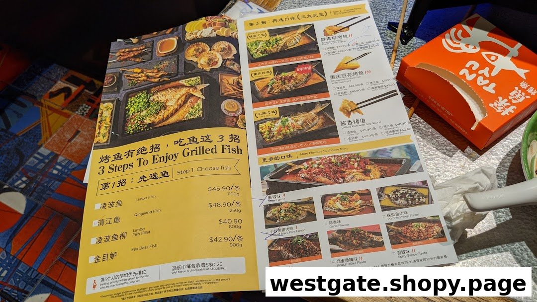 A detailed menu from TANYU, showcasing grilled fish options, flavors, and pricing.