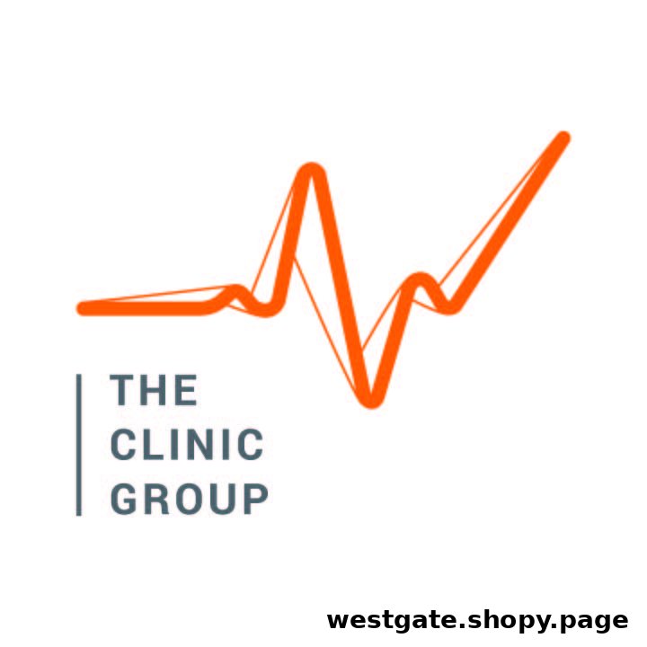 The logo for The Clinic Group, featuring an orange heartbeat graphic and grey text.