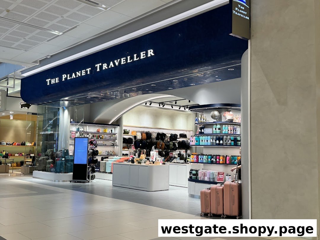 The Planet Traveller shopfront showcasing travel essentials, luggage, and accessories in a modern retail space.