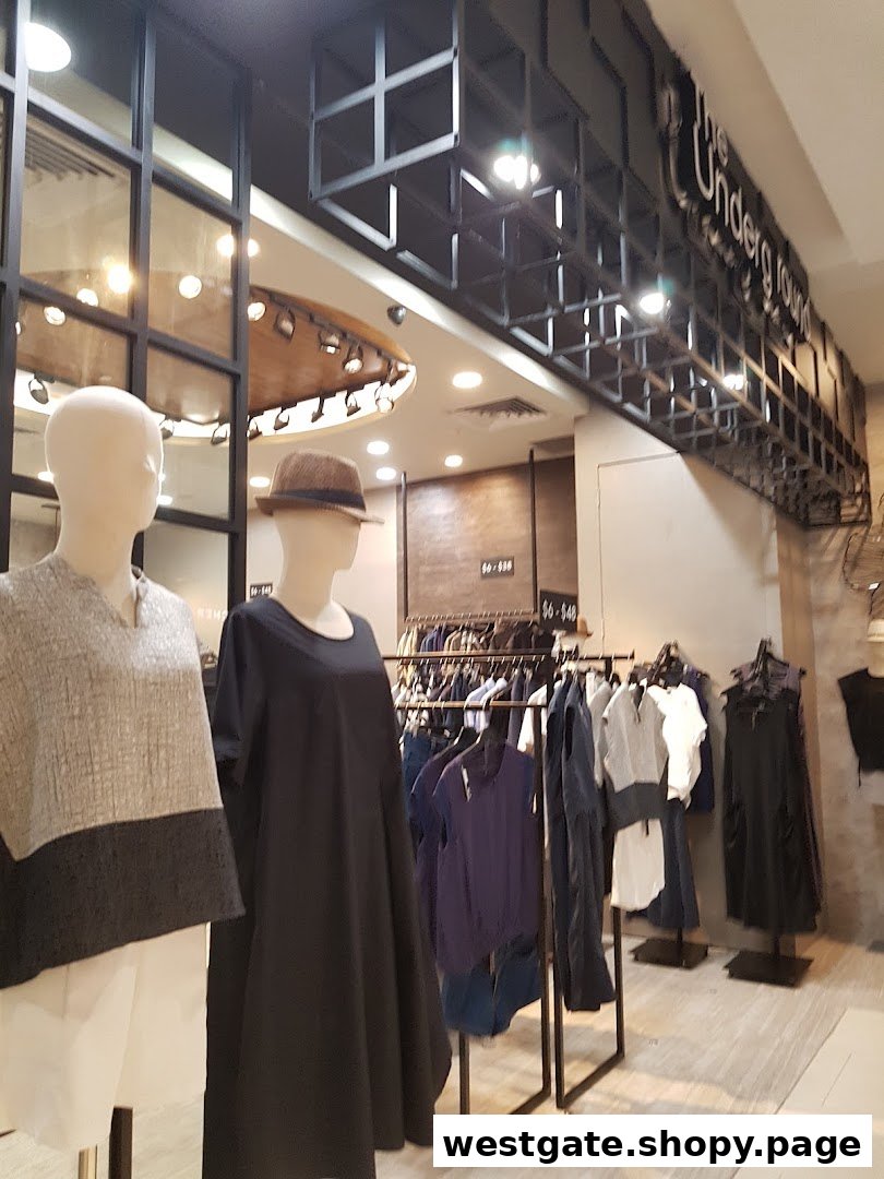 Interior view of The Underground fashion boutique, showcasing modern apparel on mannequins and racks.