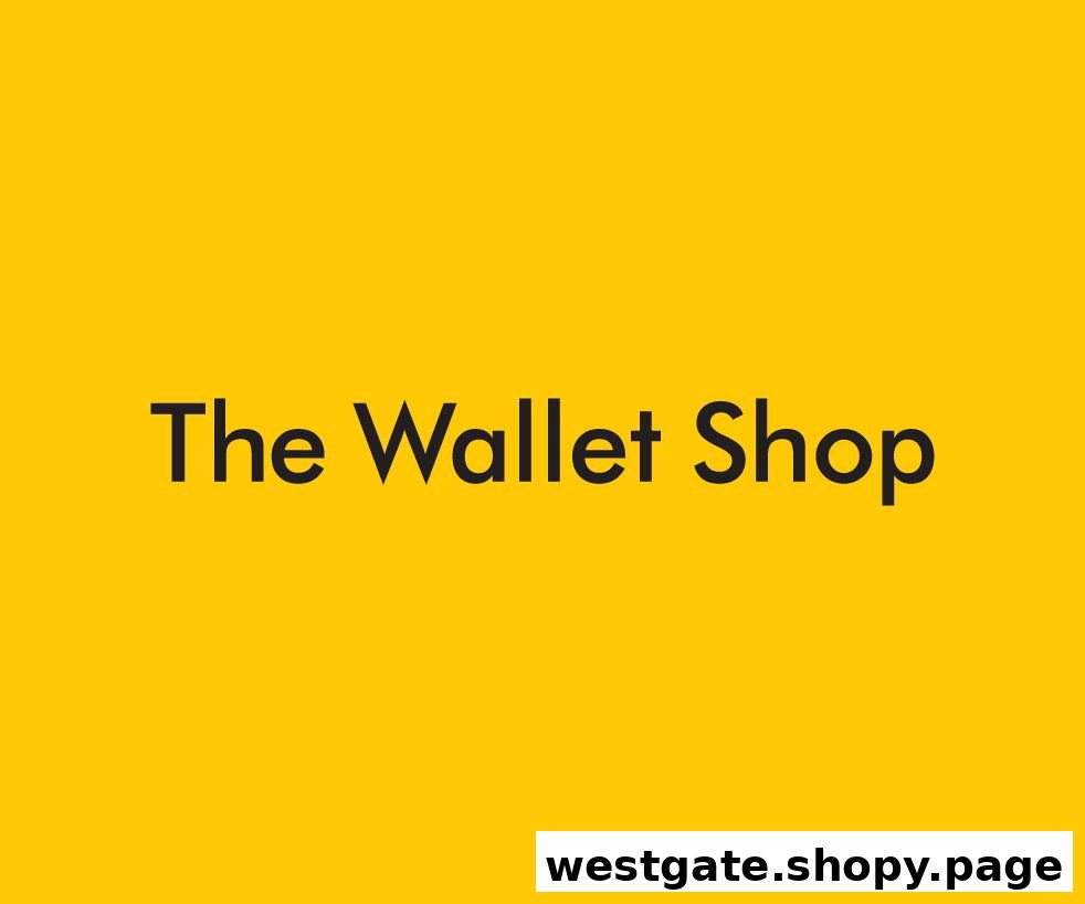 The shop's name 'The Wallet Shop' displayed in black text on a vibrant yellow background.