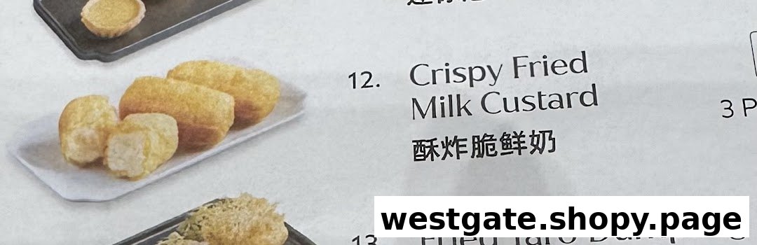 A menu page from Tim Ho Wan featuring Crispy Fried Milk Custard and Fried Taro Dumpling.