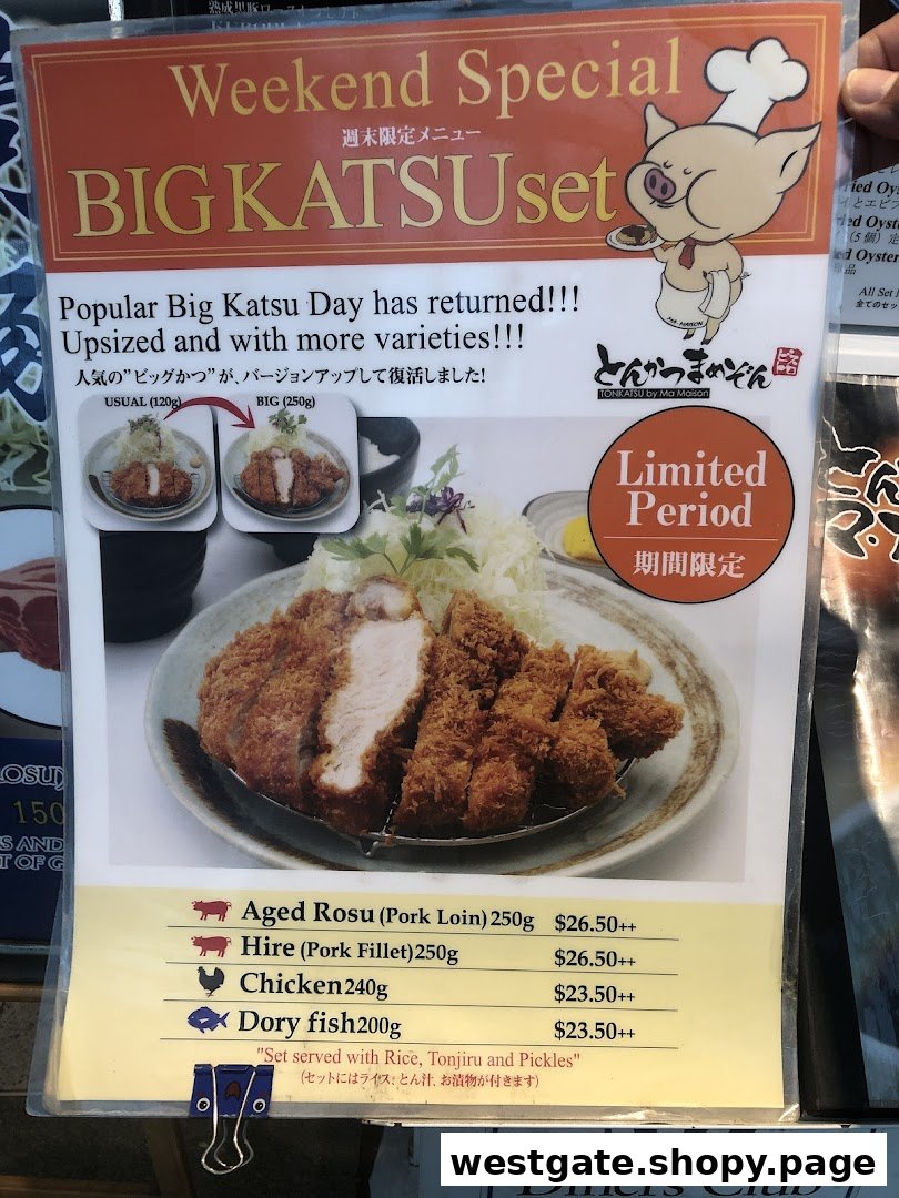 A promotional menu board for Tonkatsu by Ma Maison's 'Weekend Special BIG KATSU set'.