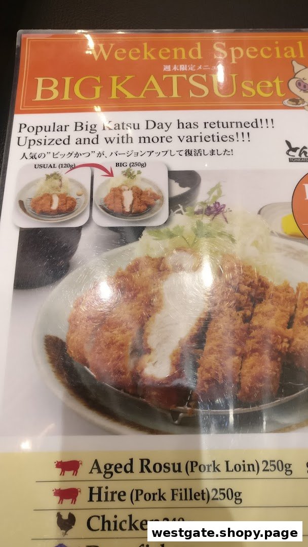 A menu page showcasing Tonkatsu by Ma Maison's Weekend Special "BIG KATSU Set" with various meat options.