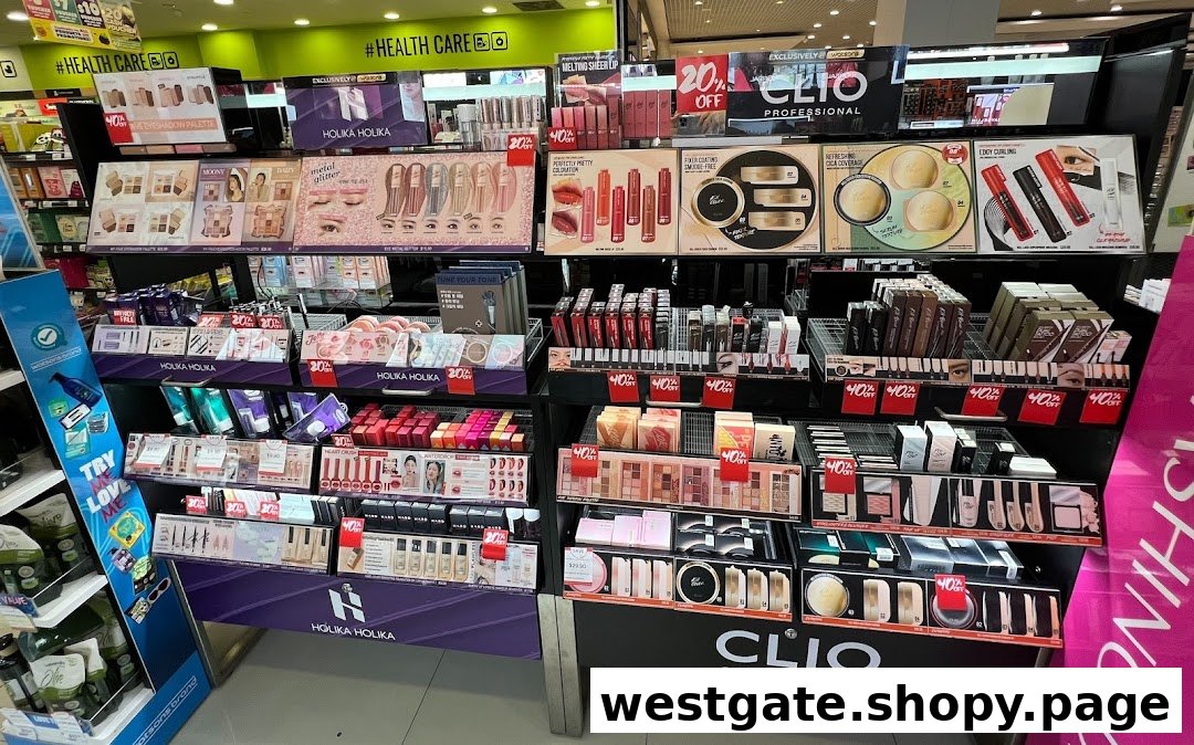 A vibrant display of cosmetics and beauty products from Holika Holika and Clio Professional inside Watsons.