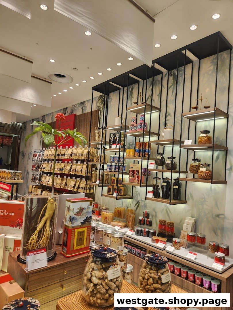 Interior view of WJL 永裕隆, showcasing traditional Asian health products, ginseng, and dried goods.