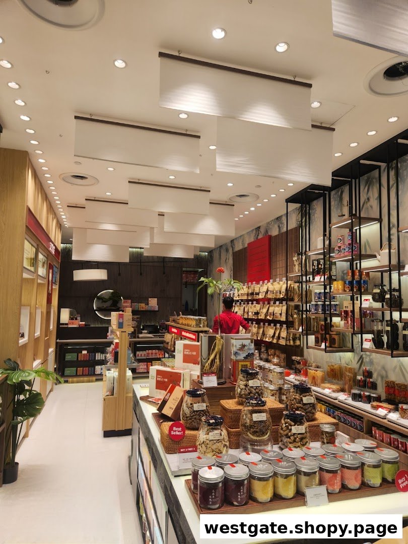 Interior view of WJL 永裕隆 shop, showcasing traditional health products and dried goods.